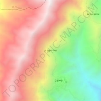 Mappa topografica La Esperanza, altitudine, rilievo