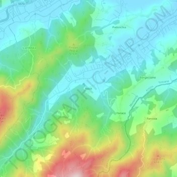 Mappa topografica Ripoli, altitudine, rilievo