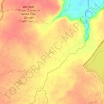 Mappa topografica Pagar, altitudine, rilievo
