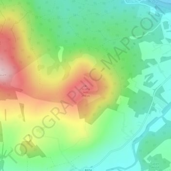 Mappa topografica Scolty Hill, altitudine, rilievo