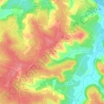 Mappa topografica La Borie de Prussi, altitudine, rilievo