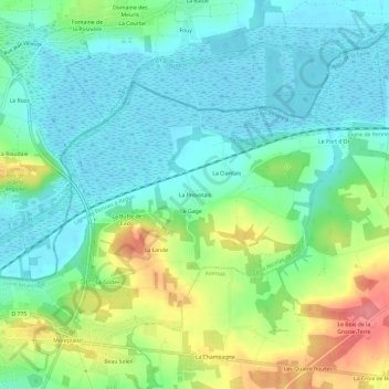 Mappa topografica La Provotais, altitudine, rilievo