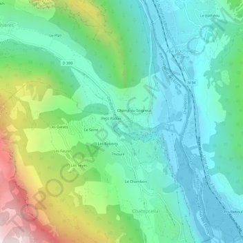 Mappa topografica Pallon, altitudine, rilievo