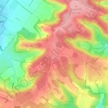 Mappa topografica Christmas Common, altitudine, rilievo