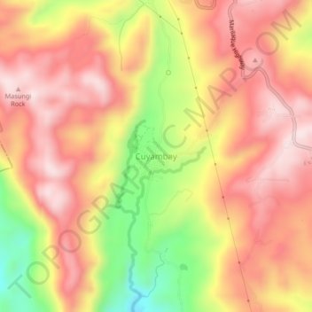 Mappa topografica Cuyambay, altitudine, rilievo