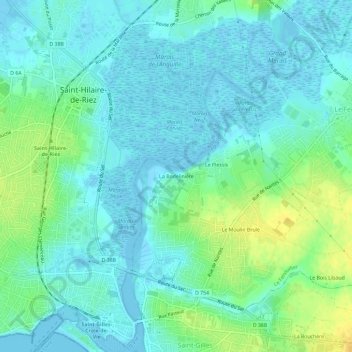 Mappa topografica La Bodelinière, altitudine, rilievo