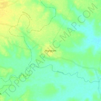 Mappa topografica Margram, altitudine, rilievo