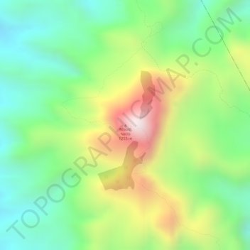 Mappa topografica Mount Natib, altitudine, rilievo