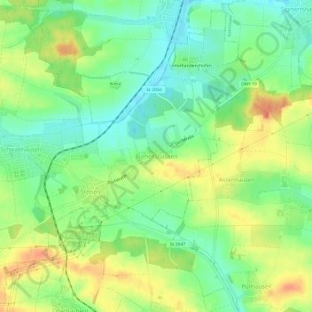 Mappa topografica Rumeltshausen, altitudine, rilievo