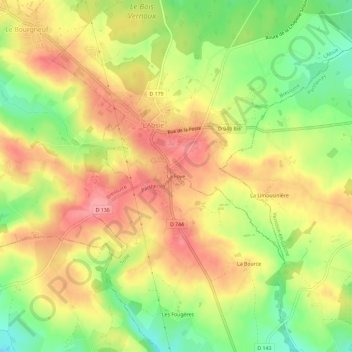 Mappa topografica La Foye, altitudine, rilievo