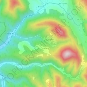 Mappa topografica Les Chauvins, altitudine, rilievo