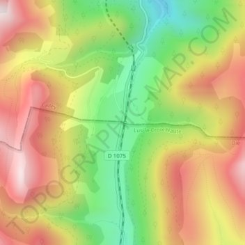 Mappa topografica Col de La Croix Haute, altitudine, rilievo