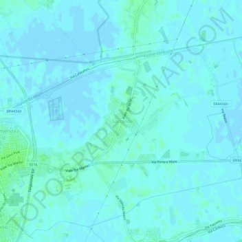 Mappa topografica Sarzano, altitudine, rilievo