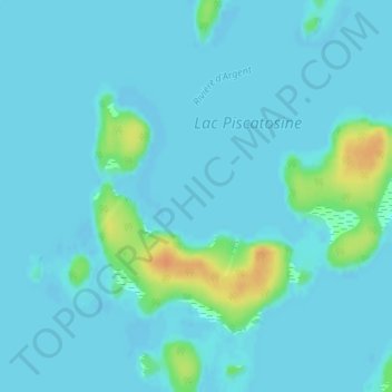 Mappa topografica Lac Piscatosine, altitudine, rilievo