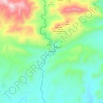 Mappa topografica Gafares, altitudine, rilievo