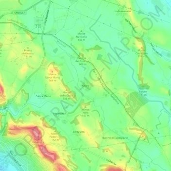 Mappa topografica Astore, altitudine, rilievo