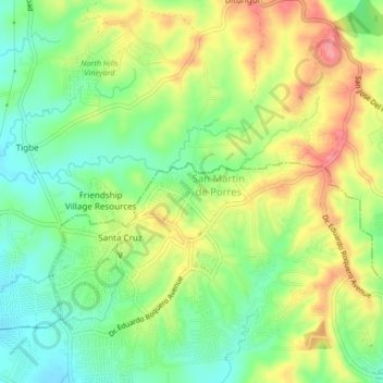 Mappa topografica San Martin 2, altitudine, rilievo