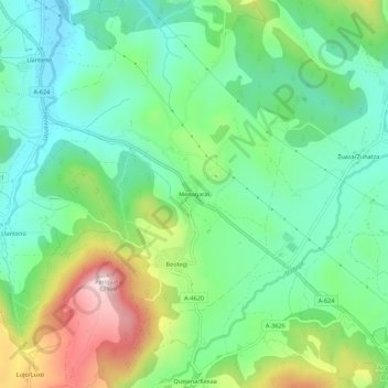 Mappa topografica Menegaray, altitudine, rilievo