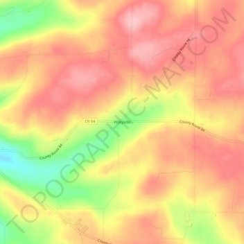Mappa topografica Wileyville, altitudine, rilievo