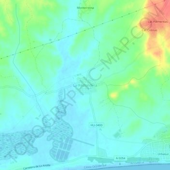 Mappa topografica La Redondela, altitudine, rilievo