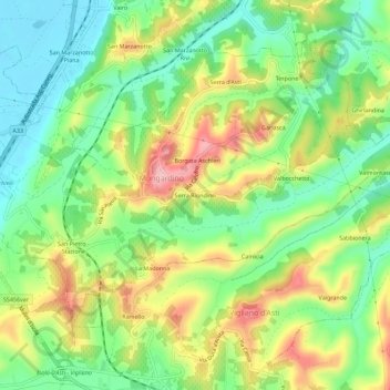 Mappa topografica Serra Riondino, altitudine, rilievo