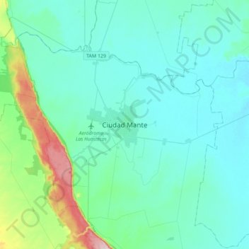 Mappa topografica Ciudad Mante, altitudine, rilievo