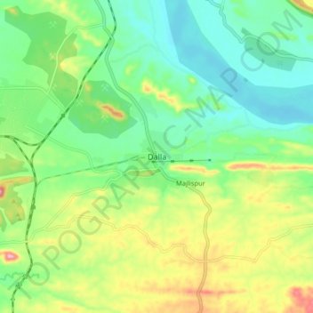 Mappa topografica Dalla, altitudine, rilievo
