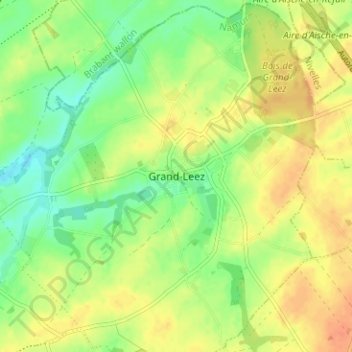 Mappa topografica Grand-Leez, altitudine, rilievo