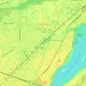 Mappa topografica Gould, altitudine, rilievo