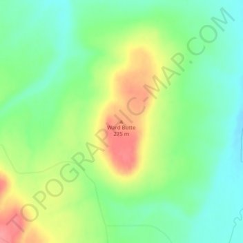 Mappa topografica Ward Butte, altitudine, rilievo