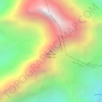 Mappa topografica Link Sar, altitudine, rilievo