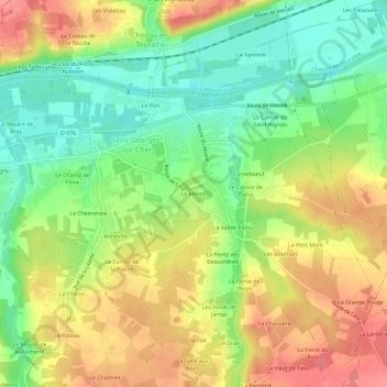 Mappa topografica Le Mesnil, altitudine, rilievo