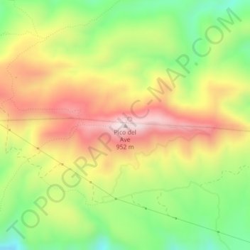 Mappa topografica Pico del Ave, altitudine, rilievo