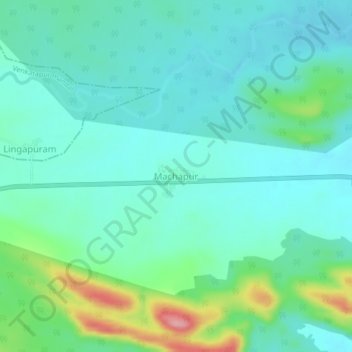 Mappa topografica Machapur, altitudine, rilievo