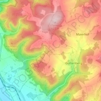 Mappa topografica Vogtendorf, altitudine, rilievo