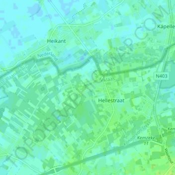 Mappa topografica Kemel, altitudine, rilievo