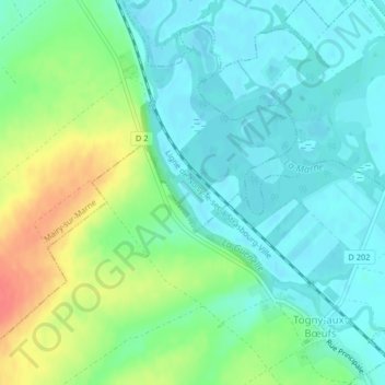 Mappa topografica Mazay, altitudine, rilievo