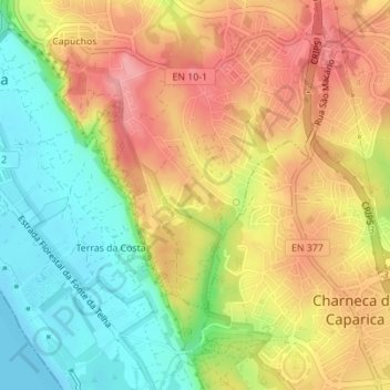 Mappa topografica Quinta do Robalo, altitudine, rilievo