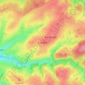 Mappa topografica Krinkelt, altitudine, rilievo