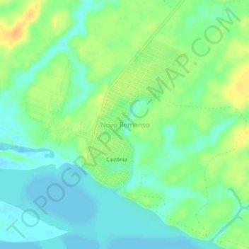 Mappa topografica Novo Remanso, altitudine, rilievo