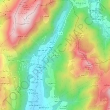 Mappa topografica Le Châtelet, altitudine, rilievo