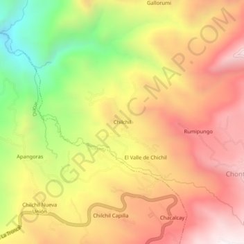 Mappa topografica Chilchil, altitudine, rilievo