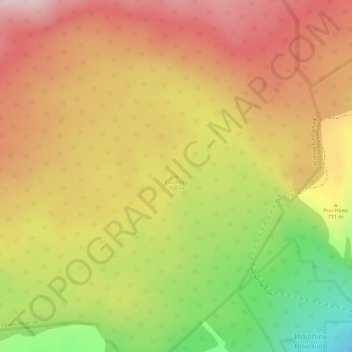 Mappa topografica Puu Lepo, altitudine, rilievo