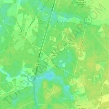 Mappa topografica Les Marchais Timon, altitudine, rilievo