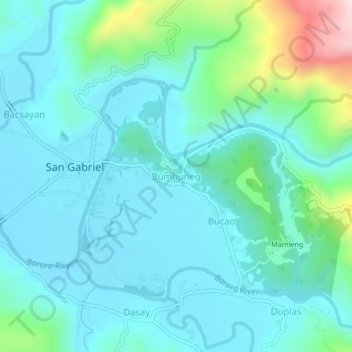 Mappa topografica Bumbuneg, altitudine, rilievo