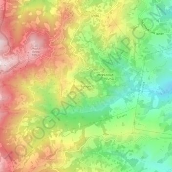 Mappa topografica 11, altitudine, rilievo