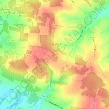 Mappa topografica Mortier, altitudine, rilievo
