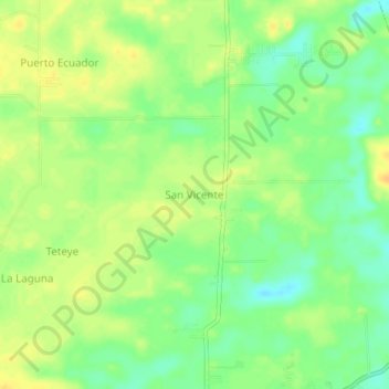 Mappa topografica San Vicente, altitudine, rilievo