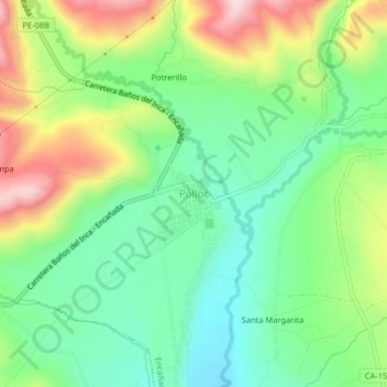 Mappa topografica Polloc, altitudine, rilievo