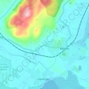 Mappa topografica Knott End, altitudine, rilievo
